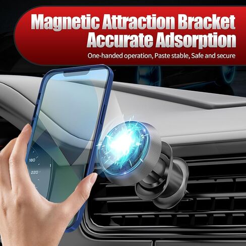 Fogfar 1 قطعة حامل هاتف محمول بمنفذ هواء السيارة، حامل ملاحة قوي قابل للتعديل 360 درجة، حامل محمول محمول للتشغيل بيد واحدة، ملحقات سيارة عالمية لهاتف iPhone (أسود) in Kuwait