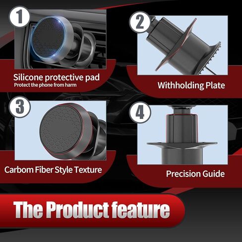 Fogfar 1 قطعة حامل هاتف محمول بمنفذ هواء السيارة، حامل ملاحة قوي قابل للتعديل 360 درجة، حامل محمول محمول للتشغيل بيد واحدة، ملحقات سيارة عالمية لهاتف iPhone (أسود) in Kuwait