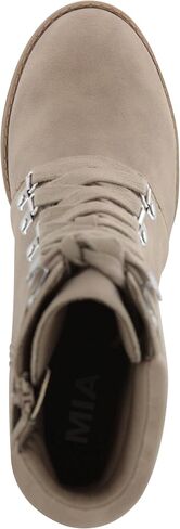 MIA Shoes Annamaria Womens Vegan Leather Combat Boots with Heel in Kuwait