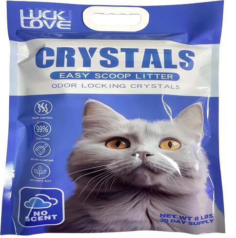 Premium Clear Crystal Cat Litter - Super Absorbent, Non-Clumping, Dust-Free Formula for Odour Control - 8lb Bag (1), Lavender Scent in Saudi Arabia