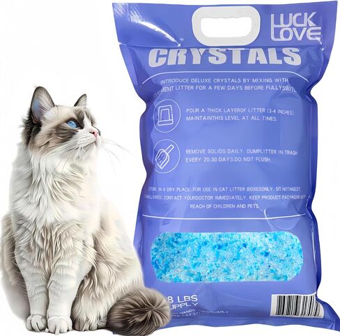 Premium Clear Crystal Cat Litter - Super Absorbent, Non-Clumping, Dust-Free Formula for Odour Control - 8lb Bag (1), Lavender Scent in Saudi Arabia