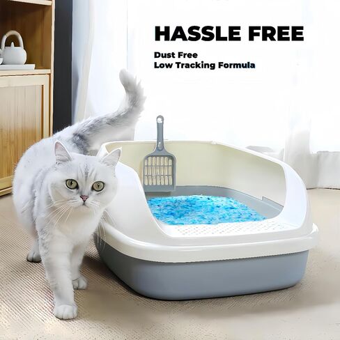 Premium Clear Crystal Cat Litter - Super Absorbent, Non-Clumping, Dust-Free Formula for Odour Control - 8lb Bag (1), Lavender Scent in Saudi Arabia