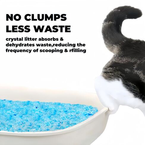 Premium Clear Crystal Cat Litter - Super Absorbent, Non-Clumping, Dust-Free Formula for Odour Control - 8lb Bag (1), Lavender Scent in Saudi Arabia