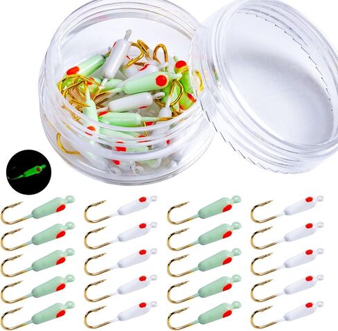 Goture Ice Fishing Jigs Kit Ice Fishing Lures,Ice Fishing Jigging Lures,Ice Jigs Ice Fishing Bait for Crappie Panfish Walleye Bluegill Pike Perch Ice Fishing Gear in Kuwait