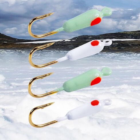 Goture Ice Fishing Jigs Kit Ice Fishing Lures,Ice Fishing Jigging Lures,Ice Jigs Ice Fishing Bait for Crappie Panfish Walleye Bluegill Pike Perch Ice Fishing Gear in Kuwait