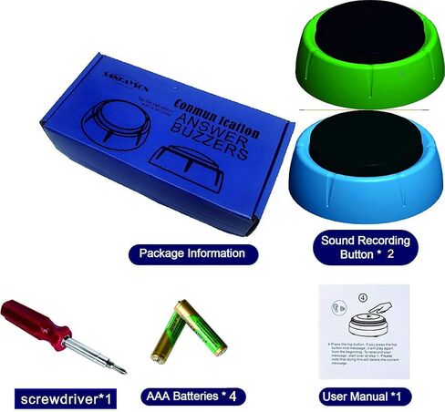 Poor Poor Dogs Train The Buzzer to Talk Recordable Dog Training Button Pet Talk Button 30 Second Recording Button Battery Included (2 Pieces) in Saudi Arabia