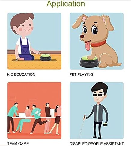 Poor Poor Dogs Train The Buzzer to Talk Recordable Dog Training Button Pet Talk Button 30 Second Recording Button Battery Included (2 Pieces) in Saudi Arabia