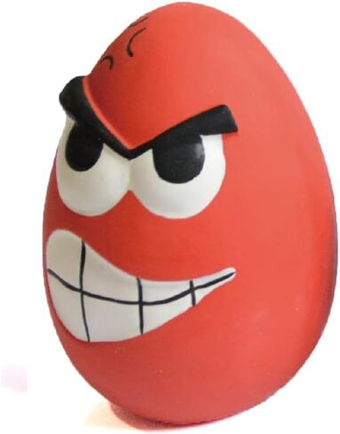3.9'' Latex Squeaky Dog Toy Funny Face Balls (Red) in Kuwait