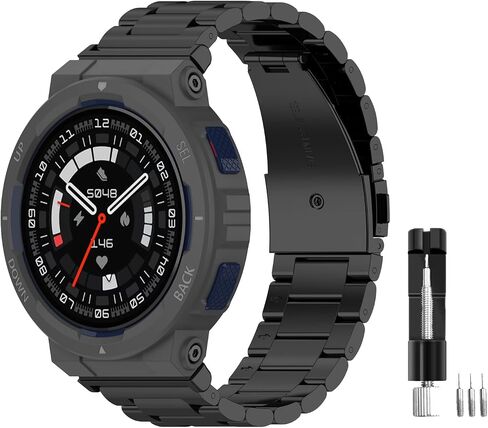 أحزمة معدنية متوافقة مع Amazfit Active Edge للنساء والرجال، حزام بديل من الفولاذ المقاوم للصدأ الصلب قابل للتعديل لساعة Amazfit Active Edge الذكية in Saudi Arabia