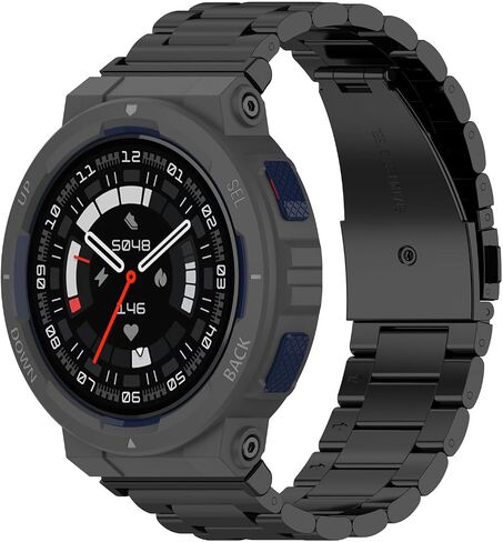 أحزمة معدنية متوافقة مع Amazfit Active Edge للنساء والرجال، حزام بديل من الفولاذ المقاوم للصدأ الصلب قابل للتعديل لساعة Amazfit Active Edge الذكية in Saudi Arabia