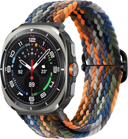 Elastic Braided Band for Samsung Galaxy Watch Ultra Bands 47mm Men/Women,Breathable Fabric Nylon Sport Loop Strap Adjustable Wristband for Samsung Galaxy Watch 7 ultra Band 47 mm in Saudi Arabia