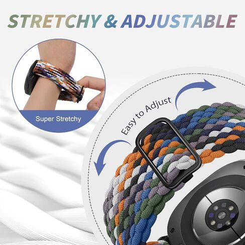 Elastic Braided Band for Samsung Galaxy Watch Ultra Bands 47mm Men/Women,Breathable Fabric Nylon Sport Loop Strap Adjustable Wristband for Samsung Galaxy Watch 7 ultra Band 47 mm in Saudi Arabia