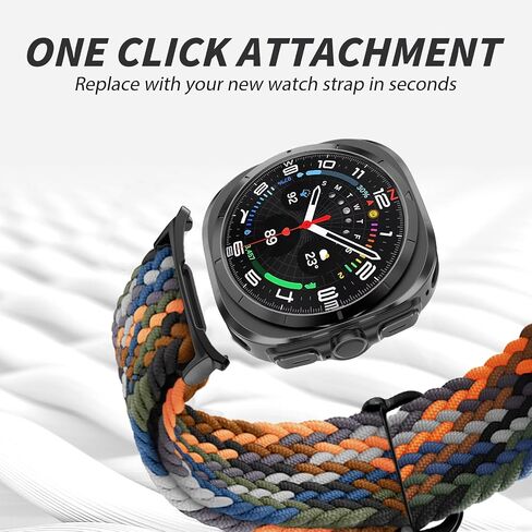 Elastic Braided Band for Samsung Galaxy Watch Ultra Bands 47mm Men/Women,Breathable Fabric Nylon Sport Loop Strap Adjustable Wristband for Samsung Galaxy Watch 7 ultra Band 47 mm in Saudi Arabia