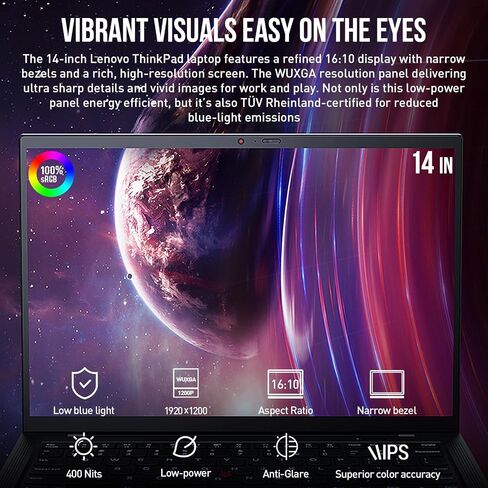 كمبيوتر محمول Lenovo Thinkpad X1 Carbon، كمبيوتر محمول للأعمال WUXGA مقاس 14 بوصة، كمبيوتر محمول Intel Core i7 رفيع وخفيف الوزن، ذاكرة وصول عشوائي 16 جيجابايت و1 تيرابايت SSD، Windows 11 Pro Office مدى الحياة، لوحة أرقام ذات 10 مفاتيح بإضاءة خلفية Thunder in Saudi Arabia
