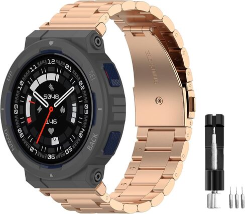 أحزمة معدنية متوافقة مع Amazfit Active Edge للنساء والرجال، حزام بديل من الفولاذ المقاوم للصدأ الصلب قابل للتعديل لساعة Amazfit Active Edge الذكية in Saudi Arabia