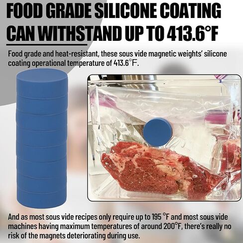 (8 عبوات) أوزان مغناطيسية Sous Vide تعمل على جميع آلات Sous Vide، مغناطيس Sous Vide مطلي بالسيليكون in Kuwait