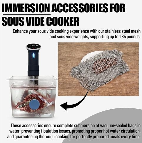 (8 عبوات) أوزان مغناطيسية Sous Vide تعمل على جميع آلات Sous Vide، مغناطيس Sous Vide مطلي بالسيليكون in Kuwait