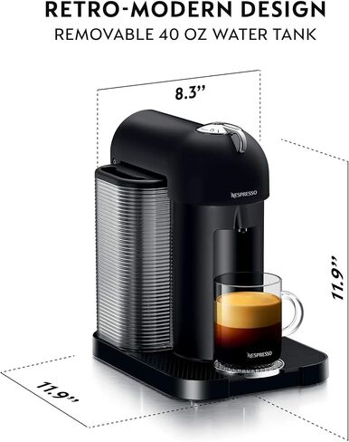 Nespresso Vertuo Coffee and Espresso Machine by Breville, 5 Cups, Black in Kuwait