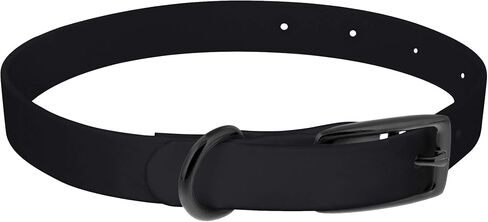 MiMu Large Silicone Dog Collar - Black 30in Stylish Dog Collar with Prong Buckle and D-Ring Leash Loop in Kuwait