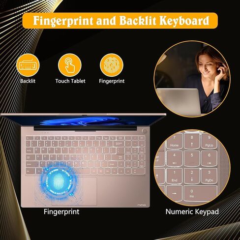 NIMO 15.6 FHD Student Laptop, 16GB RAM, 1TB SSD, Intel Pentium Quad-Core N100(Beat to i3-1115G4, Up to 3.4GHz), 2 Years Warranty, Type-C 65W Adapter, Backlit Keyboard, Fingerprint, Win 11, Rose Gold in Saudi Arabia