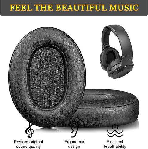 Replacement Earpads for Sony WH-CH720N Headphones,Compatibel WH-CH720N,WH-CH710N Replacement Ear Pads,Upgraded Ear Covers with Soft Protein Leather,Optimized Noise Isolation Memory Foam(Black) in Kuwait
