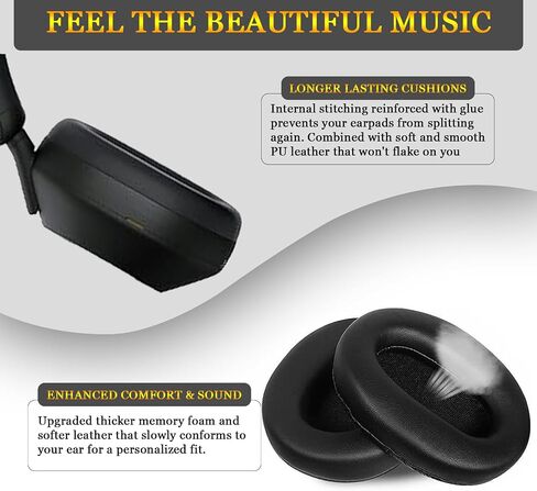 Replacement Earpads for Sony WH-CH720N Headphones,Compatibel WH-CH720N,WH-CH710N Replacement Ear Pads,Upgraded Ear Covers with Soft Protein Leather,Optimized Noise Isolation Memory Foam(Black) in Kuwait