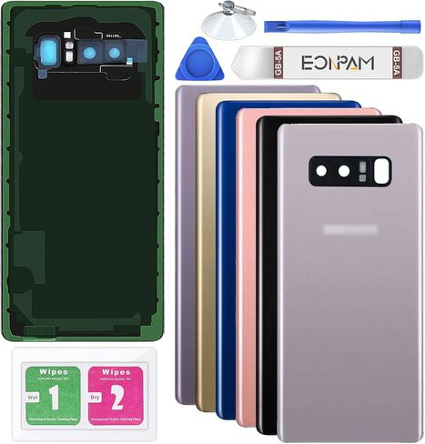 Back Cover Glass for Samsung Galaxy Note 8 SM-N950 Rear Housing Replacement with Camera Lens + Repair Tool Kit Genuine Rear Glass (Black) in Saudi Arabia