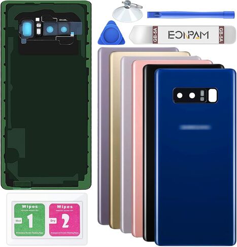 Back Cover Glass for Samsung Galaxy Note 8 SM-N950 Rear Housing Replacement with Camera Lens + Repair Tool Kit Genuine Rear Glass (Black) in Saudi Arabia