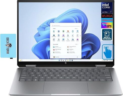 كمبيوتر محمول HP Envy x360 2 في 1 شاشة لمس 14.0 بوصة IPS WUXGA (Intel Ultra 7-155U، 32 جيجابايت LPDDR5، 1 تيرابايت PCIe SSD، Intel Graphics، Backlit KYB، Thunderbolt 4، WiFi 6E، Win11P) مع موسع منفذ USB DKZ in Saudi Arabia