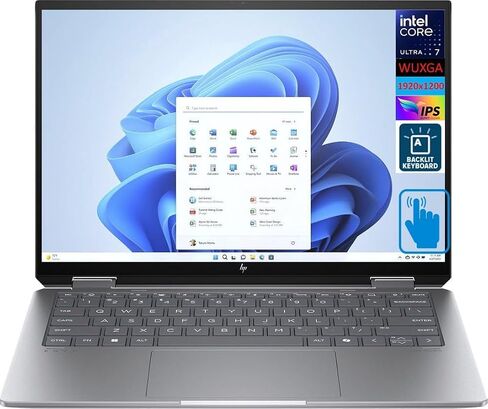 كمبيوتر محمول HP Envy x360 2 في 1 شاشة لمس 14.0 بوصة IPS WUXGA (Intel Ultra 7-155U، 32 جيجابايت LPDDR5، 1 تيرابايت PCIe SSD، Intel Graphics، Backlit KYB، Thunderbolt 4، WiFi 6E، Win11P) مع موسع منفذ USB DKZ in Saudi Arabia