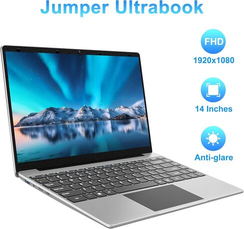 jumper Laptop, 12GB LPDDR4 RAM, 256GB SSD ROM, 14 Inch 1080p FHD IPS Screen, Windows 11 Laptops Computer with Celeron 4-Core Processor, UHD Graphics 600, 2 Stereo Speaker, Portable. in Saudi Arabia