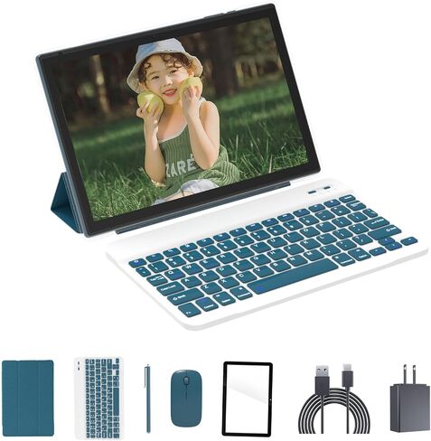 2 in 1 tablet, Android 13 tablets 10 inch, tablet with keyboard mouse foldable protective cover screen protective film Stylus Pen 12GB+128GB/1TB Expand 5G WiFi BT 5.0 WiFi6 Dual camera 6000 mah Tab in Saudi Arabia