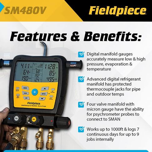 Fieldpiece SM380V SMAN manifolds, Black in Kuwait