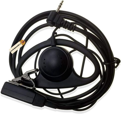 Lsgoodcare 1 Pin D Shape Earhook سماعة أذن PTT Mic متوافقة مع Motorola Talkabout 2 Way Radio EM1000 EM100R MH230R MR350R XTL446 جهاز اتصال لاسلكي، حزمة من 5 in Kuwait