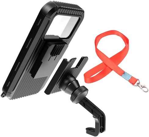 Detachable Motorcycle Waterproof Phone Holder Bike Phone Mount (with Hanging Rope) ，Base for iPhone Series and More 4.0" – 7.0" Cellphone (Rear View Mirror) in Saudi Arabia