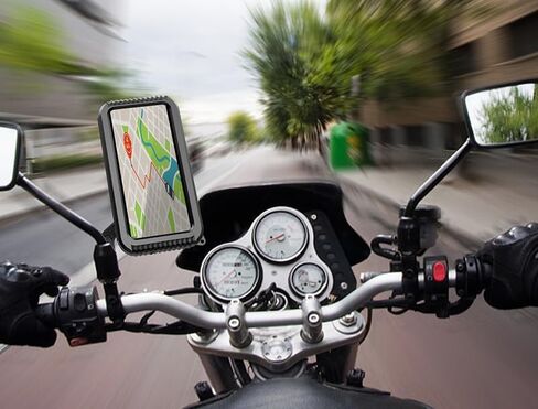 Detachable Motorcycle Waterproof Phone Holder Bike Phone Mount (with Hanging Rope) ，Base for iPhone Series and More 4.0" – 7.0" Cellphone (Rear View Mirror) in Saudi Arabia
