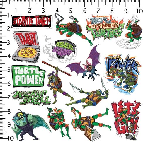 مجموعة متنوعة من الملصقات الفاخرة الكبيرة من الفينيل من Tales of The Teenage Mutant Ninja Turtles 50 قطعة - كمبيوتر محمول، زجاجة مياه، سجل القصاصات، الكمبيوتر اللوحي، لوح التزلج، داخلي/خارجي in Saudi Arabia
