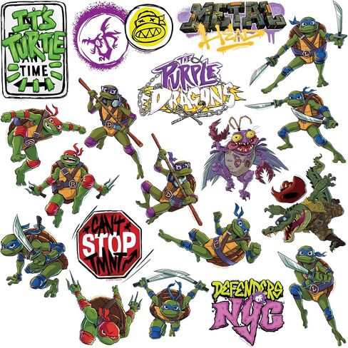 مجموعة متنوعة من الملصقات الفاخرة الكبيرة من الفينيل من Tales of The Teenage Mutant Ninja Turtles 50 قطعة - كمبيوتر محمول، زجاجة مياه، سجل القصاصات، الكمبيوتر اللوحي، لوح التزلج، داخلي/خارجي in Saudi Arabia