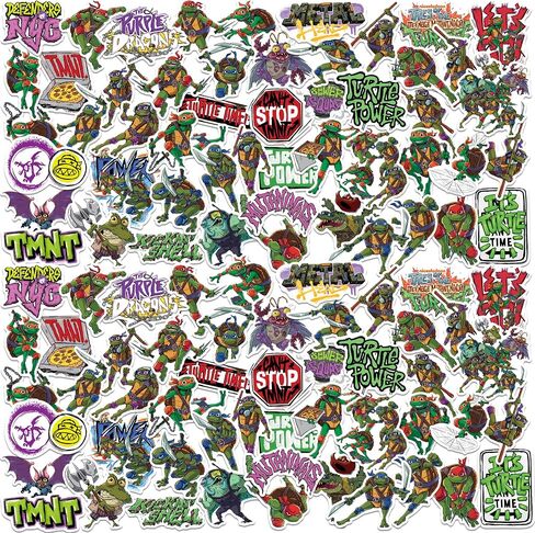 مجموعة متنوعة من الملصقات الفاخرة الكبيرة من الفينيل من Tales of The Teenage Mutant Ninja Turtles 50 قطعة - كمبيوتر محمول، زجاجة مياه، سجل القصاصات، الكمبيوتر اللوحي، لوح التزلج، داخلي/خارجي in Saudi Arabia