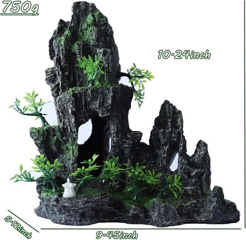 صخور حوض السمك Aquascaping، منظر للجبال زخارف حجرية من الراتنج Betta Rock Aquascaping، زخارف كهف الصخور الحجرية، كهف مخبأ لخزان الأسماك مع نباتات صغيرة، مخبأ السلطعون الناسك in Saudi Arabia