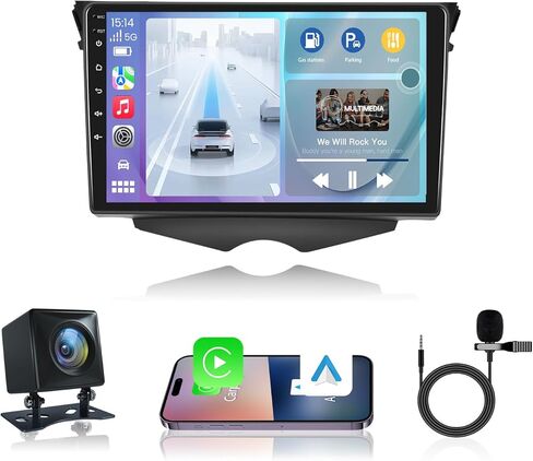 for Hyundai Veloster Radio 2011-2017: 9" Touchscreen Stereo Replacement-Wireless CarPlay Android Auto Bluetooth GPS Navigation WiFi FM DSP SWC+Backup Camera in Kuwait