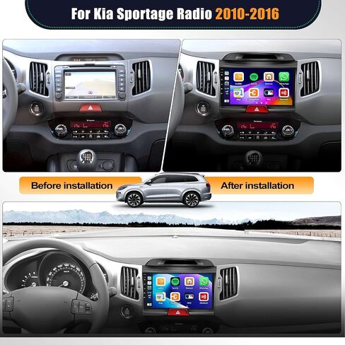 CAMECHO 2+64G Android 13 Car Stereo for Kia Sportage Radio 2010-2016, Wireless CarPlay Radio & Android Auto Car Radio, 9" Touch Screen in-Dash GPS with Bluetooth HiFi WiFi FM/RDS SWC Mirror Link in Saudi Arabia