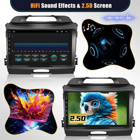 CAMECHO 2+64G Android 13 Car Stereo for Kia Sportage Radio 2010-2016, Wireless CarPlay Radio & Android Auto Car Radio, 9" Touch Screen in-Dash GPS with Bluetooth HiFi WiFi FM/RDS SWC Mirror Link in Saudi Arabia