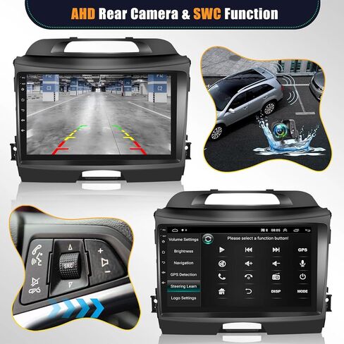 CAMECHO 2+64G Android 13 Car Stereo for Kia Sportage Radio 2010-2016, Wireless CarPlay Radio & Android Auto Car Radio, 9" Touch Screen in-Dash GPS with Bluetooth HiFi WiFi FM/RDS SWC Mirror Link in Saudi Arabia