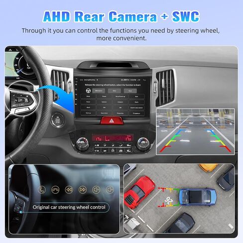 ستيريو سيارة CamECHO 2+64G Android 13 لراديو Kia Sportage 2010-2016، راديو CarPlay اللاسلكي وراديو السيارة التلقائي Android، شاشة لمس 9 بوصات داخل لوحة القيادة GPS مع بلوتوث HiFi WiFi FM/RDS SWC Mirror Link in Saudi Arabia