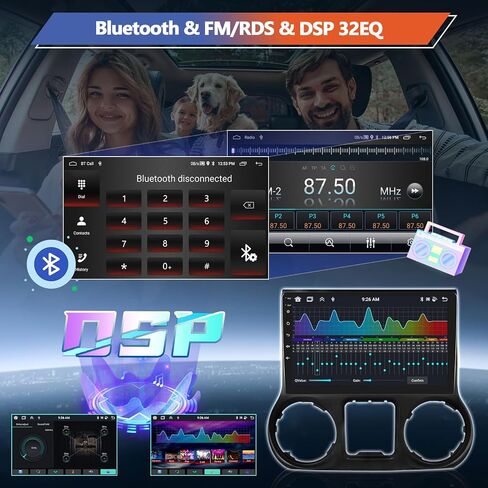 ستيريو سيارة CamECHO 8 Core 4+64G Android 13 لسيارة Jeep Wrangle JK 2015-2017، شاشة سيارة بدقة 10.1 بوصة IPS 1280x720، Carplay Android Auto 32EQ DSP GPS/WiFi SWC + كاميرا احتياطية AHD in Saudi Arabia