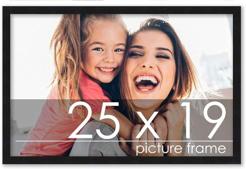 Poster Palooza 11x17 Frame Black Solid Wood Picture Frame | 0.75 Inch Moulding Width | Includes UV Acrylic Plexiglass, Foam Board Backing & Hanging Hardware in Kuwait