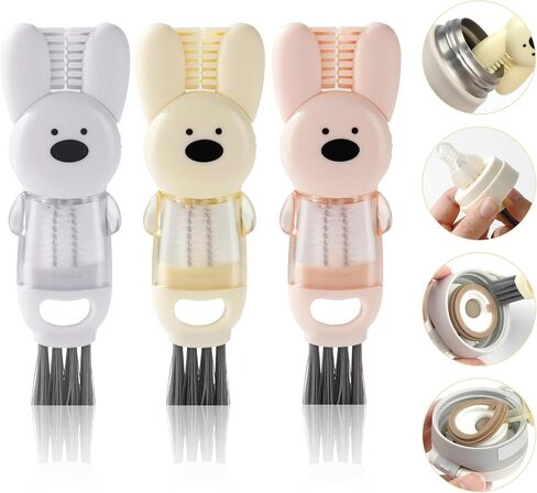 3 in 1 Cup Lid Cleaning Brush Set, 3Pcs Portable Cup Lid Cleaner Flower Shape Crevice Cleaning Brush Multifunctional Crevice Gap Cleaner Brush Cup Cleaner Brush Bottle Cleaning Tools in Saudi Arabia