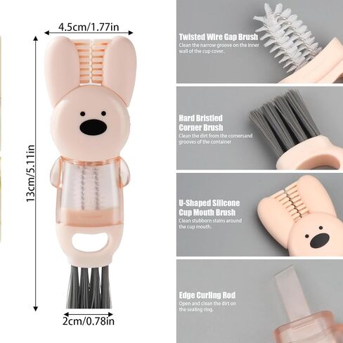 3 in 1 Cup Lid Cleaning Brush Set, 3Pcs Portable Cup Lid Cleaner Flower Shape Crevice Cleaning Brush Multifunctional Crevice Gap Cleaner Brush Cup Cleaner Brush Bottle Cleaning Tools in Saudi Arabia