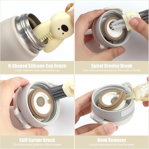 3 in 1 Cup Lid Cleaning Brush Set, 3Pcs Portable Cup Lid Cleaner Flower Shape Crevice Cleaning Brush Multifunctional Crevice Gap Cleaner Brush Cup Cleaner Brush Bottle Cleaning Tools in Saudi Arabia